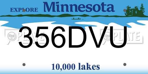 356DVU Minnesota License Plate