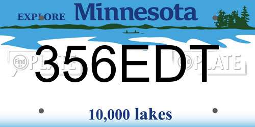 356EDT Minnesota License Plate