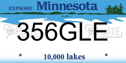 356GLE Minnesota License Plate