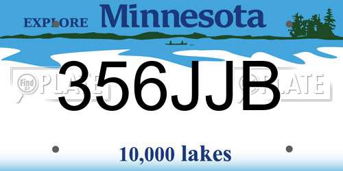 356JJB Minnesota License Plate