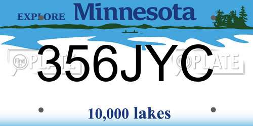 356JYC Minnesota License Plate