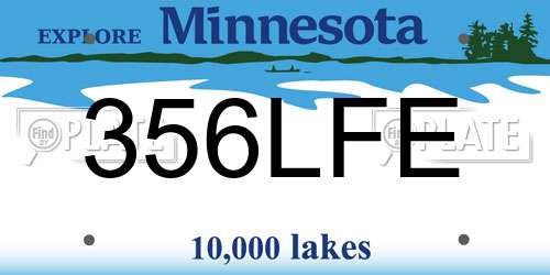 356LFE Minnesota License Plate