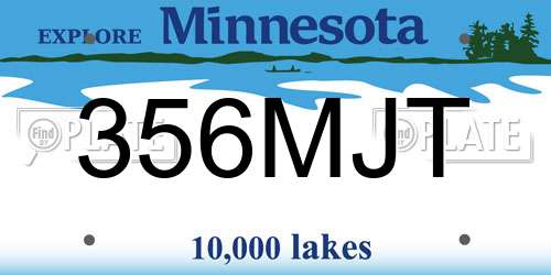356MJT Minnesota License Plate