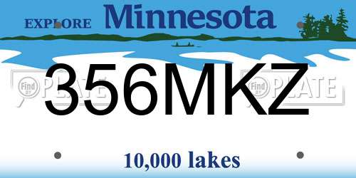 356MKZ Minnesota License Plate