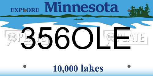 356OLE Minnesota License Plate