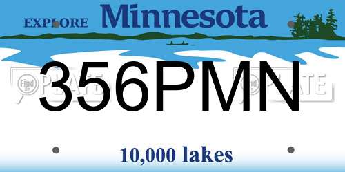 356PMN Minnesota License Plate