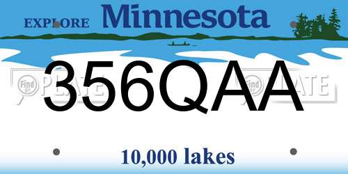 356QAA Minnesota License Plate