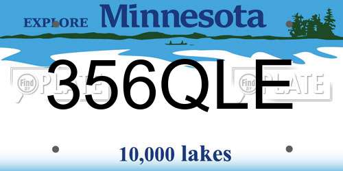 356QLE Minnesota License Plate
