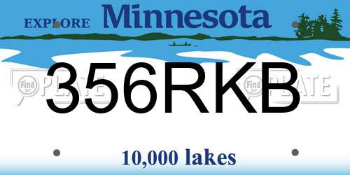 356RKB Minnesota License Plate