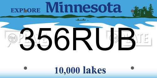 356RUB Minnesota License Plate