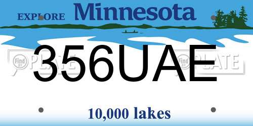 356UAE Minnesota License Plate