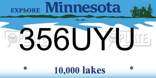 356UYU Minnesota License Plate