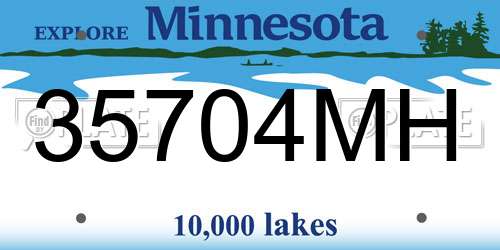 35704MH Minnesota License Plate