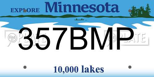 357BMP Minnesota License Plate