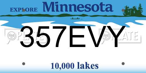 357EVY Minnesota License Plate
