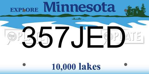 357JED Minnesota License Plate