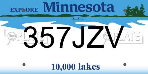 357JZV Minnesota License Plate