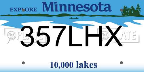 357LHX Minnesota License Plate
