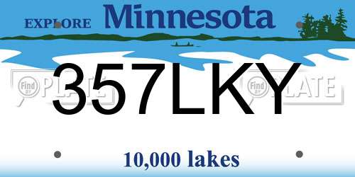 357LKY Minnesota License Plate