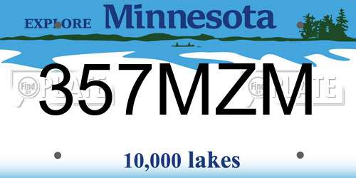 357MZM Minnesota License Plate