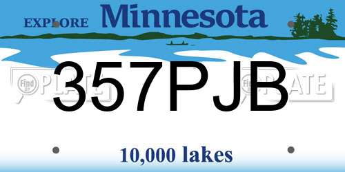 357PJB Minnesota License Plate