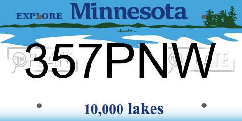 357PNW Minnesota License Plate