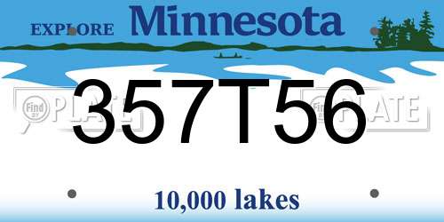 357T56 Minnesota License Plate