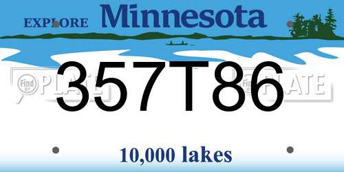 357T86 Minnesota License Plate