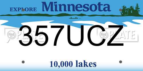357UCZ Minnesota License Plate