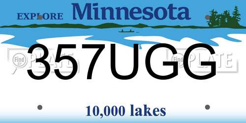 357UGG Minnesota License Plate