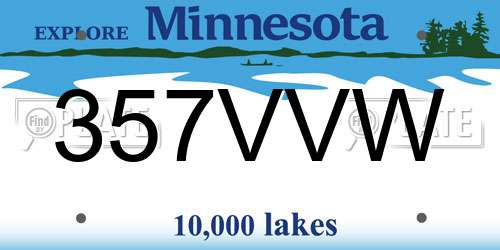 357VVW Minnesota License Plate