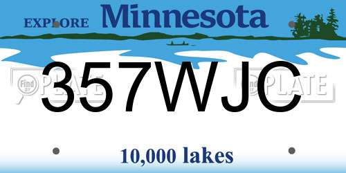357WJC Minnesota License Plate