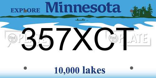 357XCT Minnesota License Plate