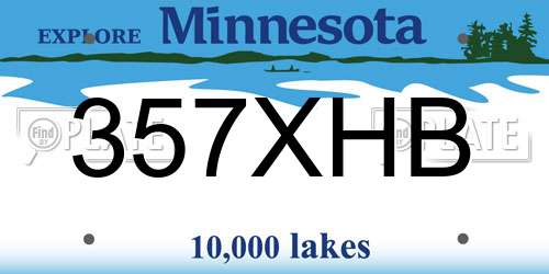 357XHB Minnesota License Plate