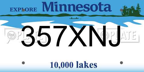 357XNJ Minnesota License Plate