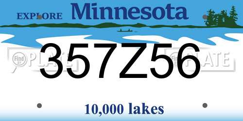 357Z56 Minnesota License Plate