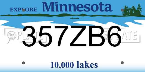 357ZB6 Minnesota License Plate