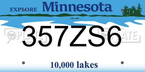 357ZS6 Minnesota License Plate