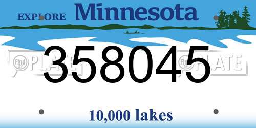 358045 Minnesota License Plate