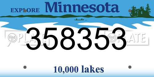 358353 Minnesota License Plate