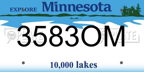 3583OM Minnesota License Plate
