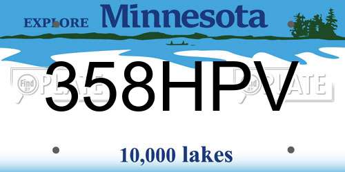 358HPV Minnesota License Plate