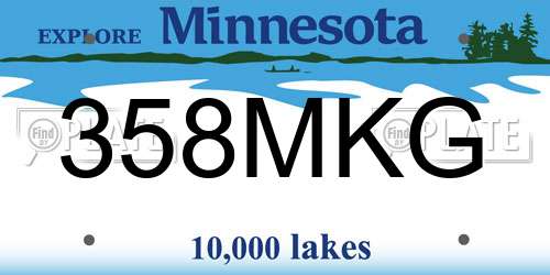 358MKG Minnesota License Plate
