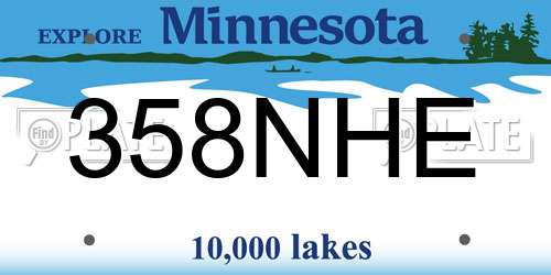358NHE Minnesota License Plate
