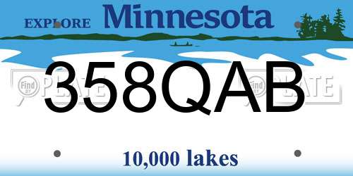 358QAB Minnesota License Plate