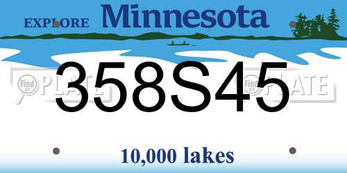358S45 Minnesota License Plate