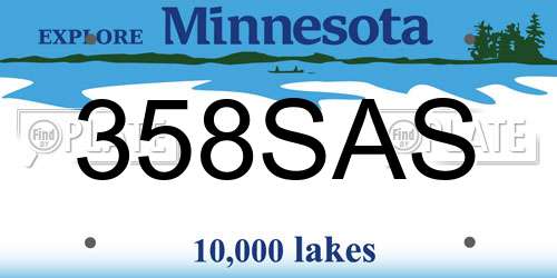 358SAS Minnesota License Plate