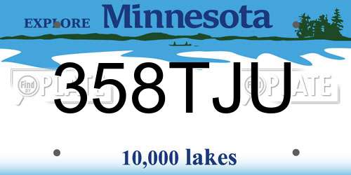 358TJU Minnesota License Plate