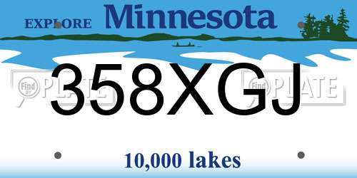 358XGJ Minnesota License Plate