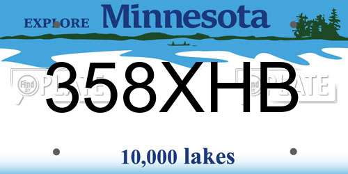 358XHB Minnesota License Plate